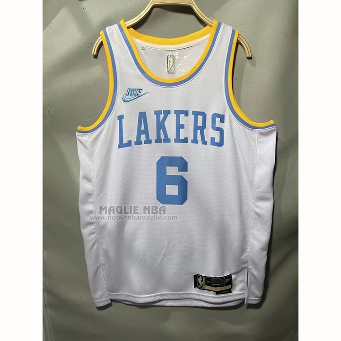 Maglia
 LeBron James NO 6 Los Angeles Lakers Classic 2022-23 Bianco
